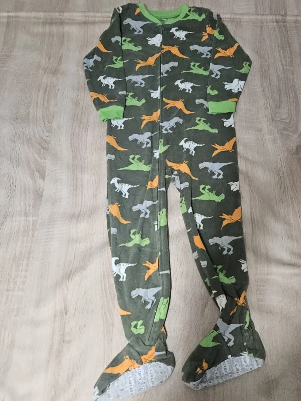 Boys Size 5 / 6 Pjs Pajamas Fleece Footed Carters Sports Dinosaurs